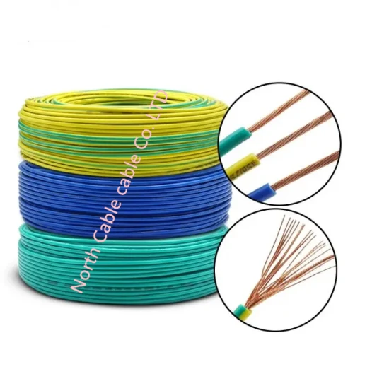 Câble de fil de PVC de fil de cuivre toronné solide à noyau unique de 450/750V
